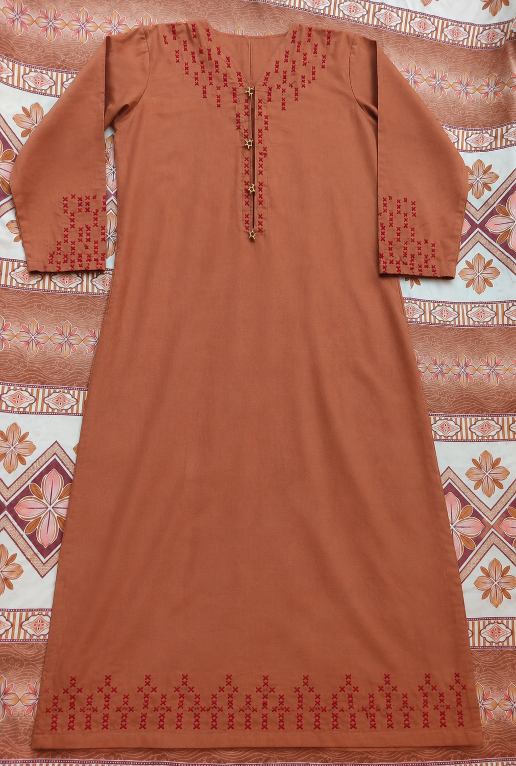 Cross Stitch Terracotta 3-Piece Suit