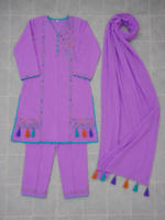 Lavender Blossom Embroidered 3-Piece Suit