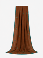 Brown Embroidered 3 Piece Suit
