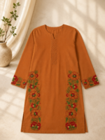 Rust Brown Embroidered 3 Piece Lawn Suit
