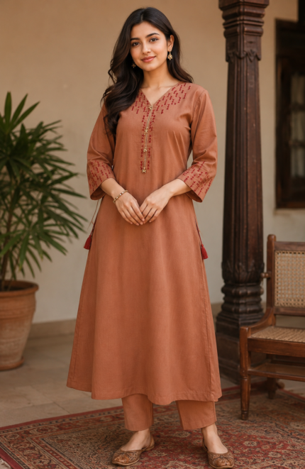 Cross Stitch Terracotta 3-Piece Suit
