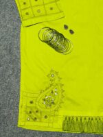 Lime Green Embroidered Mirror-Work Suit (3-PC)